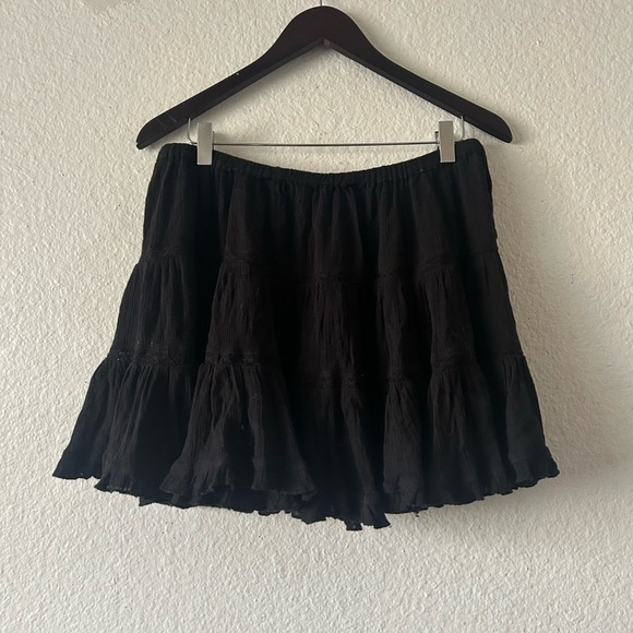 ASOS Black Mini Cotton Skirt Sz 12 Whimsigoth Fairy Grudge Soft Goth - Picture 3 of 14